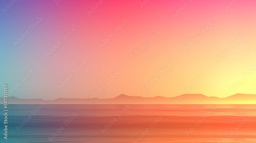 sea with mountains in the background, abstract, low poly