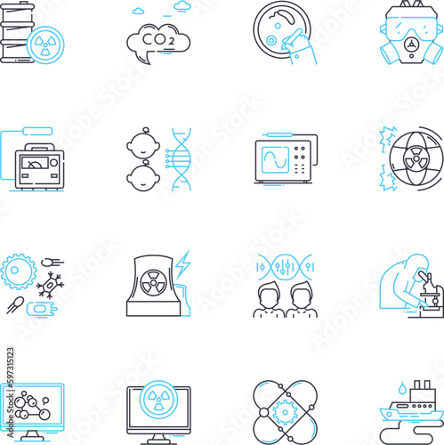 Aerospace Engineering linear icons set. Avionics, Propulsion, Aerodynamics, Structures, Satellites, Rocketry, Materials line vector and concept signs. Control,Navigation,Hypersonics outline