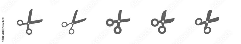 Scissors opened. Simple vector icon. Scissors opened. Simple vector icon.