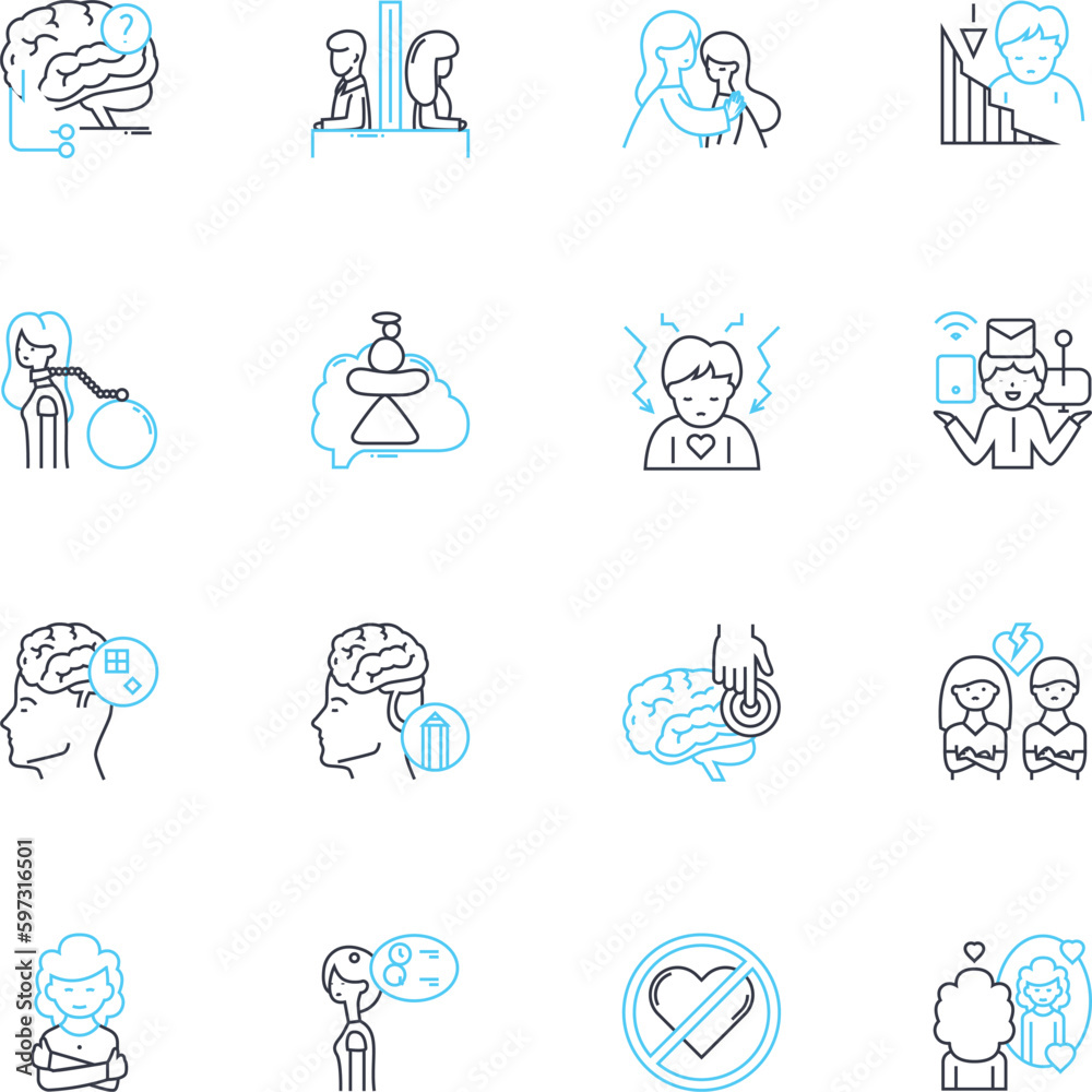 Social science linear icons set. Anthropology, Sociology, Psychology, Economics, Political science, History, Geography line vector and concept signs. Demography,Anthropometry,Ethnography outline