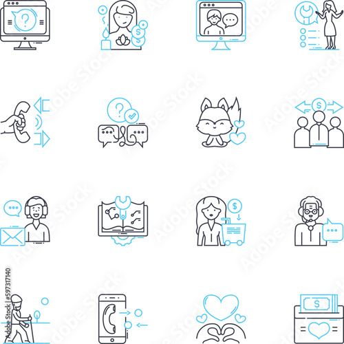 Offering linear icons set. Deal, Promotion, Discount, Bargain, Sale, Special, Sale-spirited line vector and concept signs. Sale-wise,Event,Bonanza outline illustrations