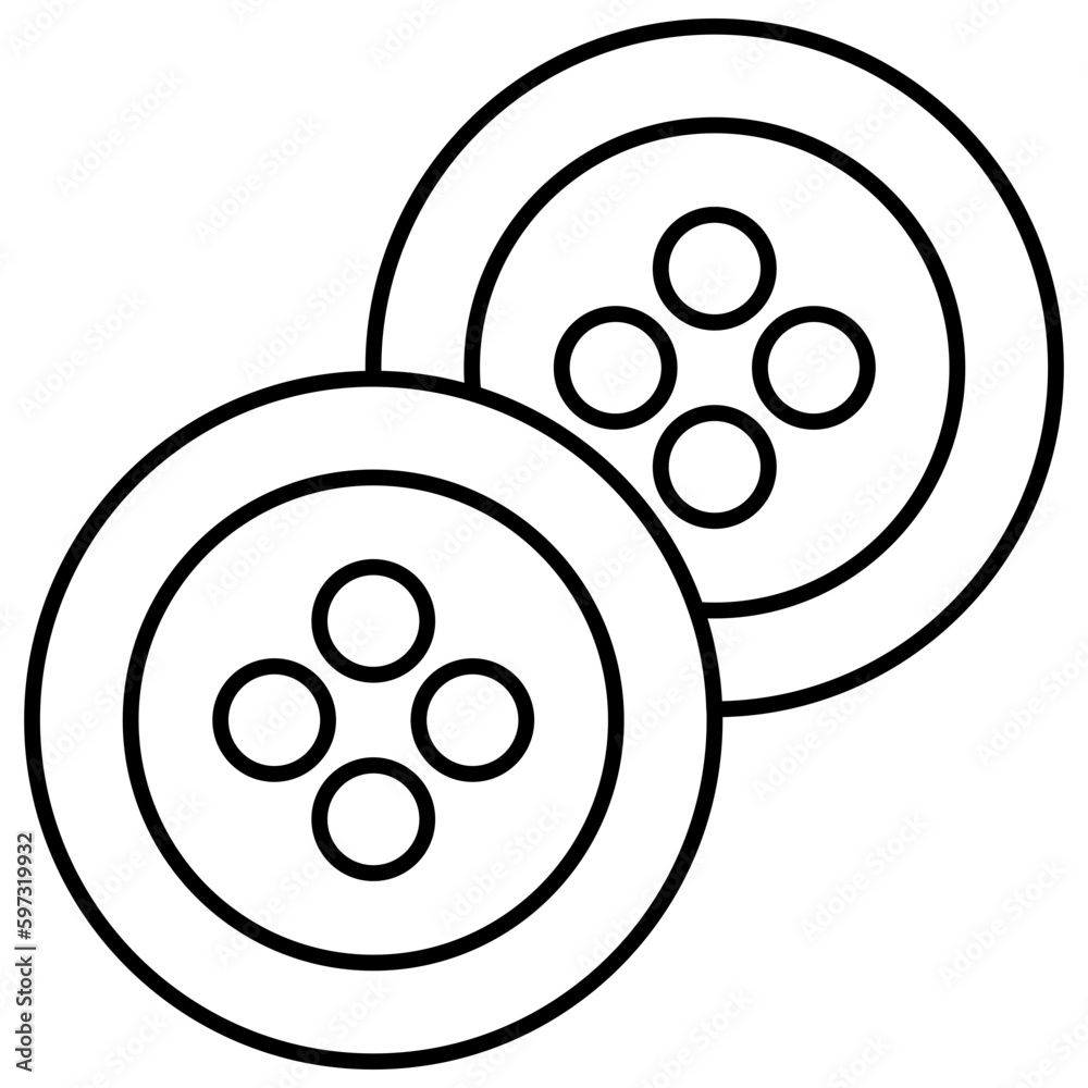 Conceptual flat design icon of sewing buttons 