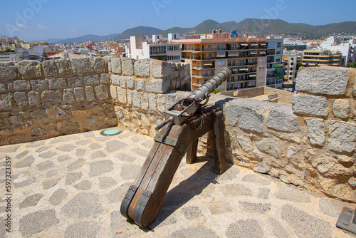 Ancient cannon on the Baluard de Sant Jaume (