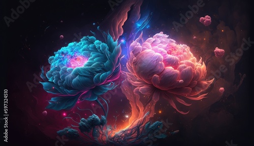 Magical Flowers created with generative AI 