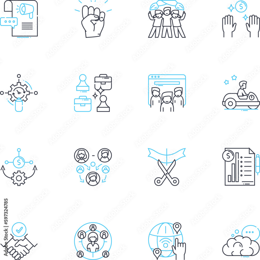 Civic association linear icons set. Community, Advocacy, Participation, Membership, Involvement, Activities, Governance line vector and concept signs. Outreach,Service,Volunteerism outline Civic association linear icons set. Community, Advocacy, Participation, Membership, Involvement, Activities, Governance line vector and concept signs. Outreach,Service,Volunteerism outline