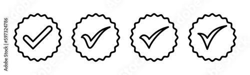 Approved icon vector illustration. Certified Medal Icon. check mark