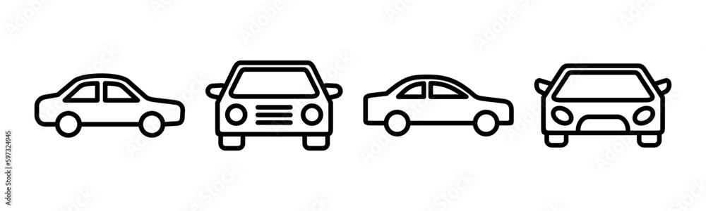 Car icon vector illustration. car sign and symbol. small sedan