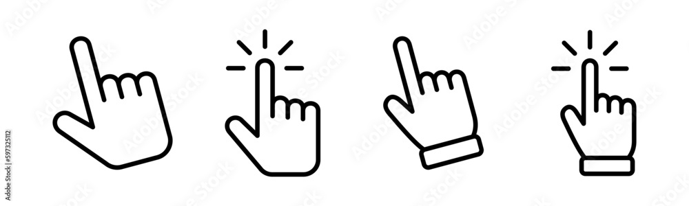 Obraz premium Hand cursor icon vector illustration. cursor sign and symbol. hand cursor icon clik