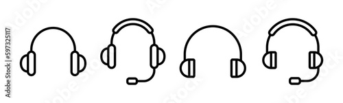Headphone icon vector illustration. Headphone sign and symbol