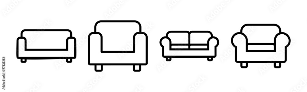 Sofa icon vector illustration. sofa sign and symbol. furniture icon Sofa icon vector illustration. sofa sign and symbol. furniture icon