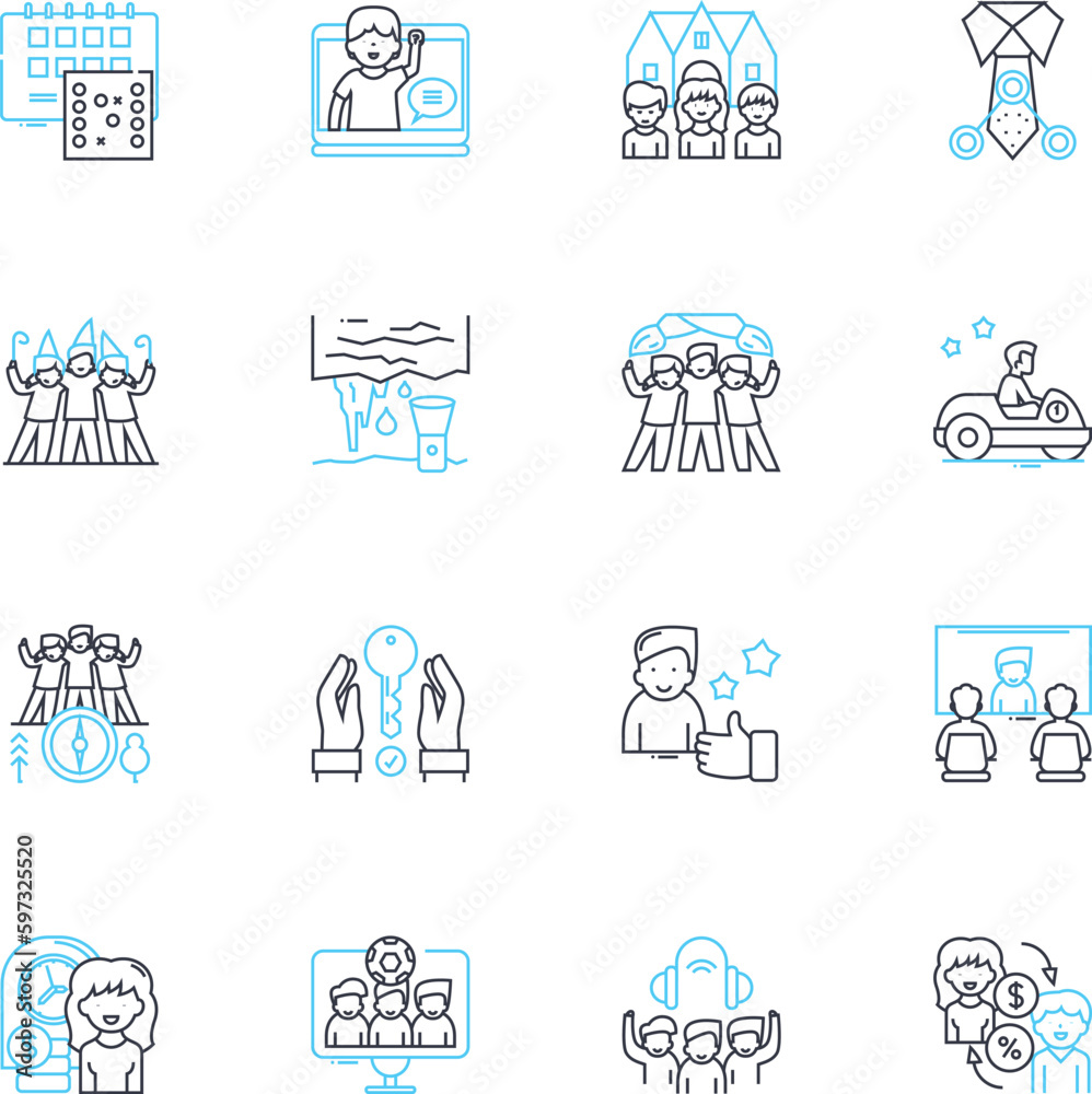 Cooperation and assistance linear icons set. ollaboration, Support, Partnership, Unity, Synergy, Teamwork, Coordination line vector and concept signs. Cohesion, Symbiosis, Harmonization outline Cooperation and assistance linear icons set. ollaboration, Support, Partnership, Unity, Synergy, Teamwork, Coordination line vector and concept signs. Cohesion, Symbiosis, Harmonization outline