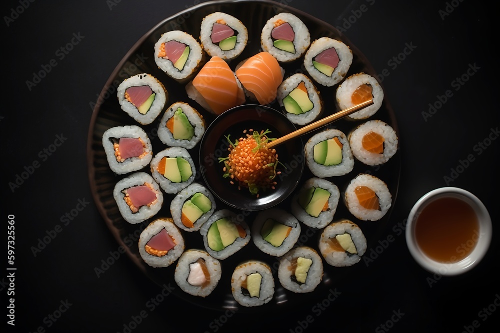 Artistic sushi display Artistic sushi display