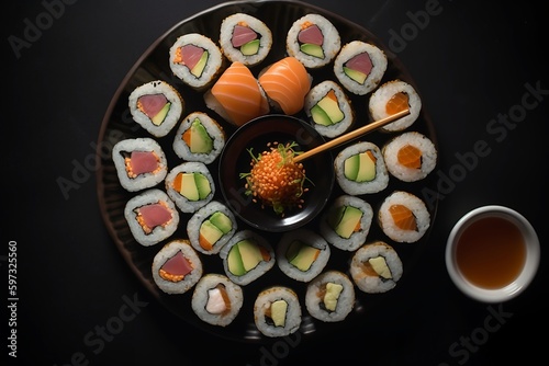 Artistic sushi display