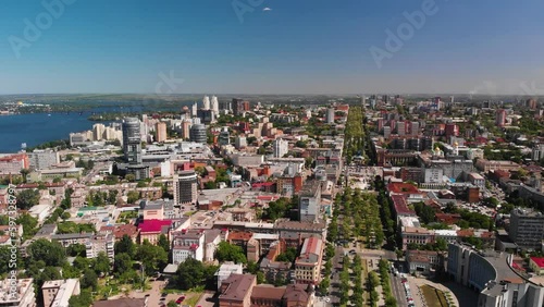 Ukrainian city aerial footage in the summer
