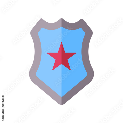 Law enforcement flat icon for law, guardian, guard, emblem, badge, protect, police, security, and shield logo	