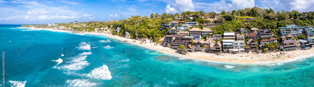 Obraz premium Aerial view of Bingin beach in Bali, Indonesia
