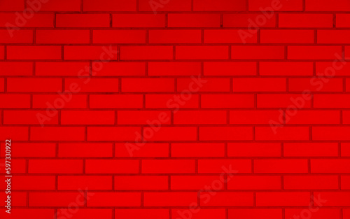 Texture of red color brick wall as background