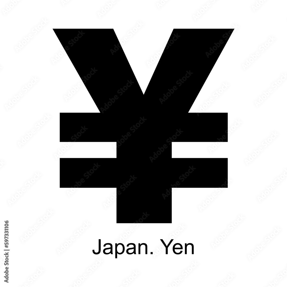 Fototapeta premium Yen currency symbol of Japan on white background