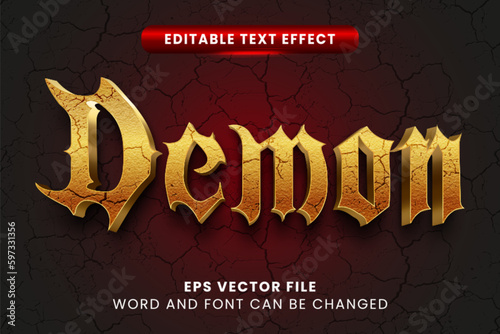 Demon cracked style vector text effect