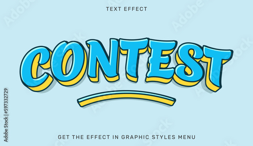 Contest text effect template in 3d style
