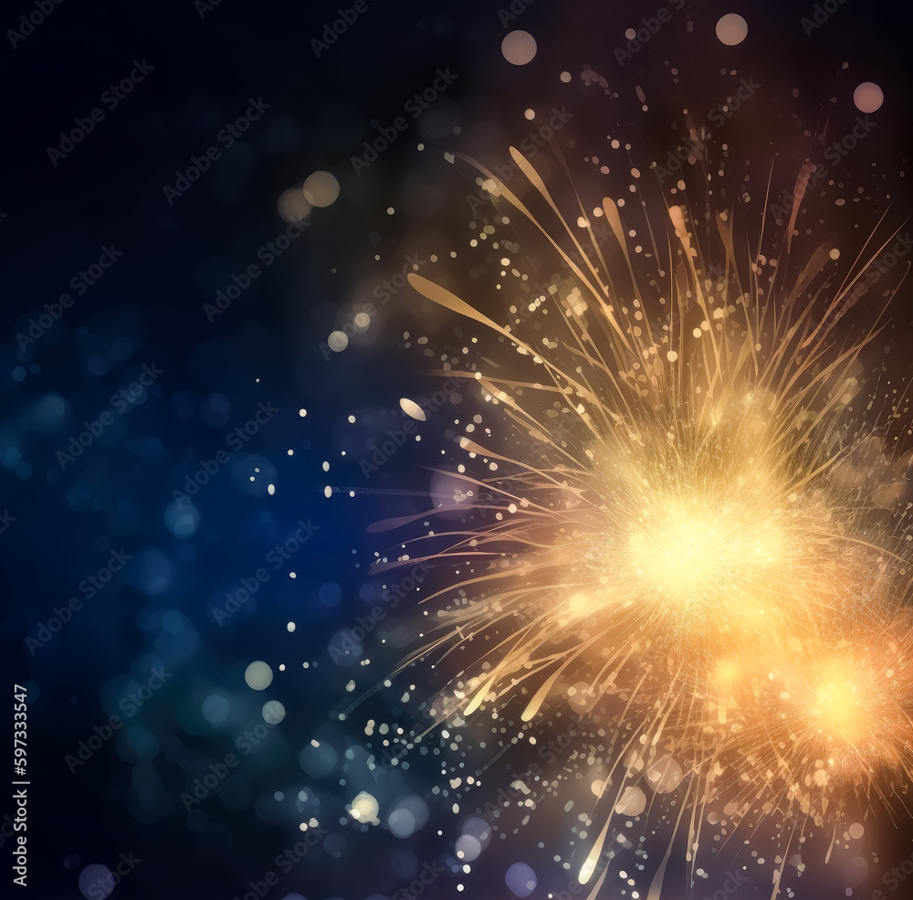 Fototapeta premium Christmas night light background, light navy, and amber, celebration background. Generative Ai. 
