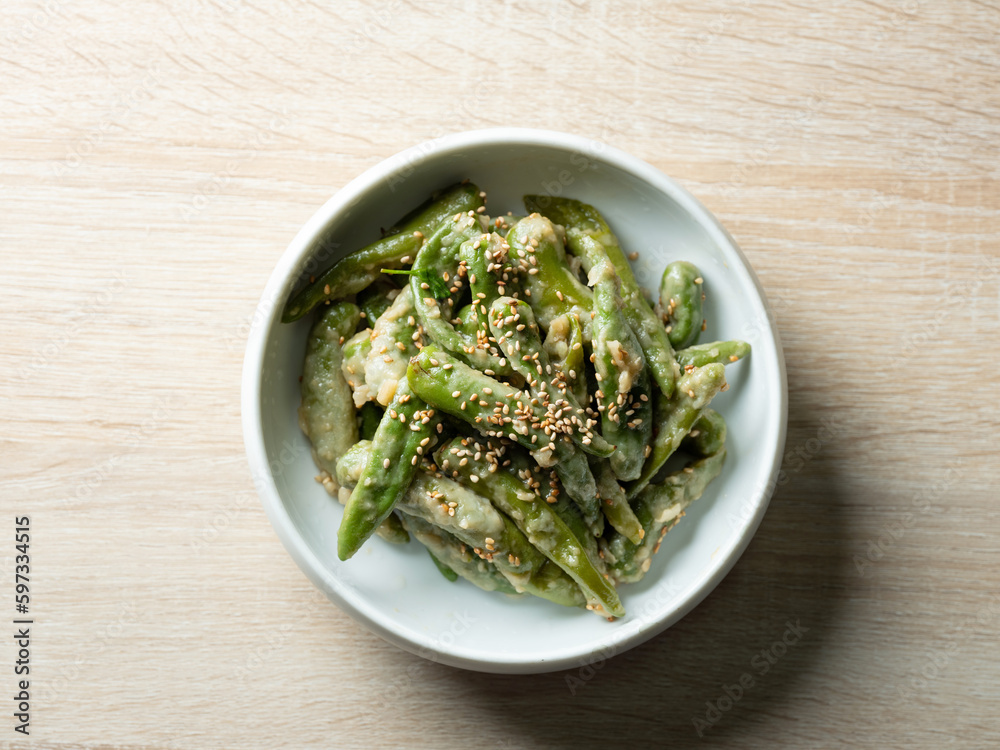 Seasoned steamed green pepper, side dish Seasoned steamed green pepper, side dish