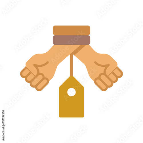 Human Trafficking flat icon for slave, kidnap, illegal, hands and gestures, miscellaneous, criminal, abduction, law, hand, chain logo