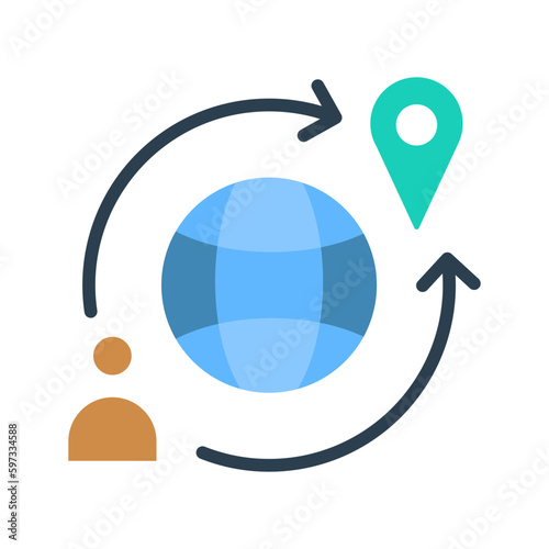 Immigration flat icon for immigration law, immigration enforcer, immigrant, expatriate, maps and location, international, border, global, world, travel logo
