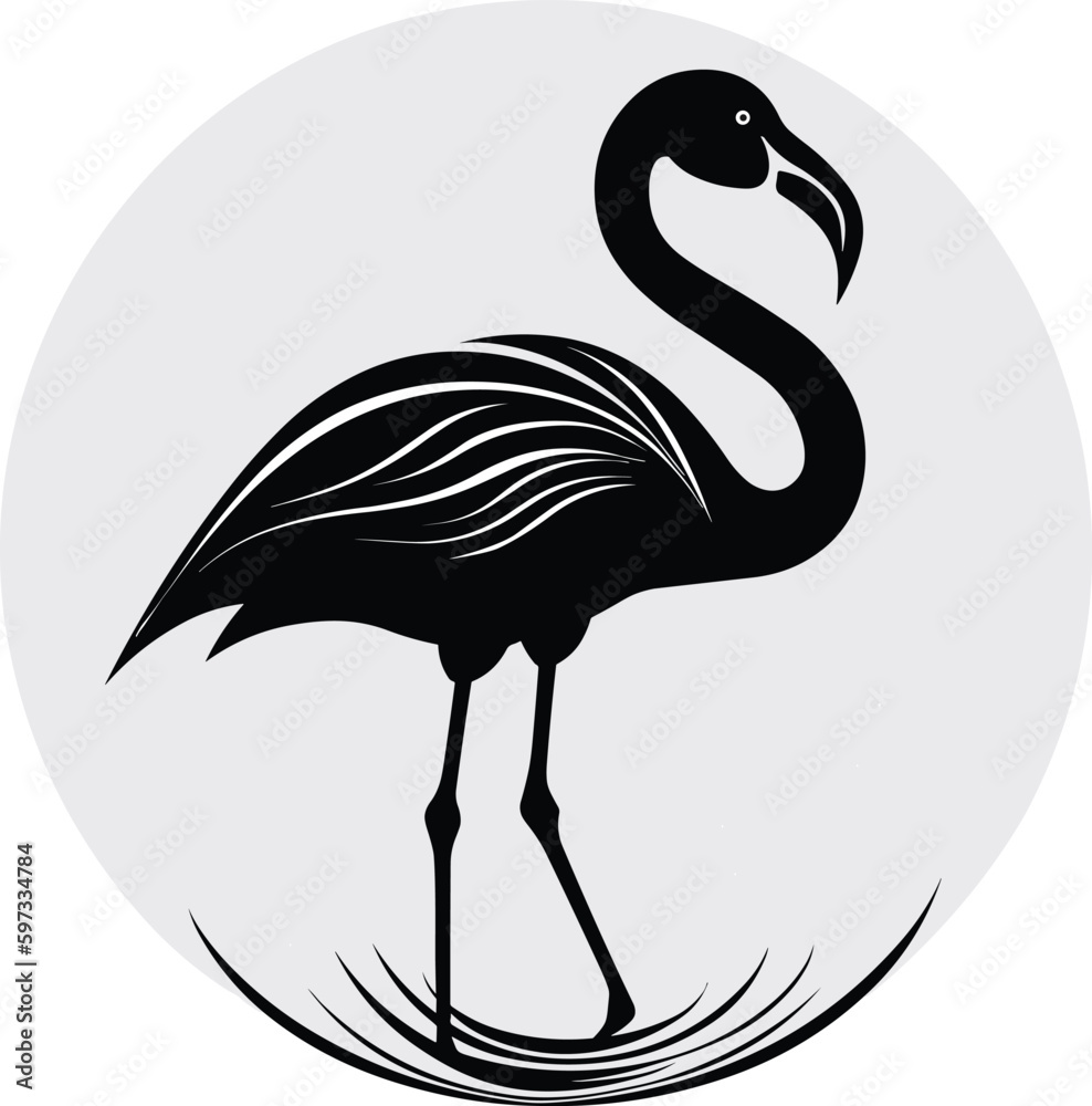 flamingo vector illustration design isolated on white background, Logo Template. Bird Vector Design. Animal World Illustration