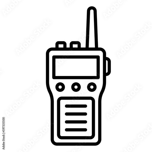 Walkie talkie radio icon for security guard wireless communication