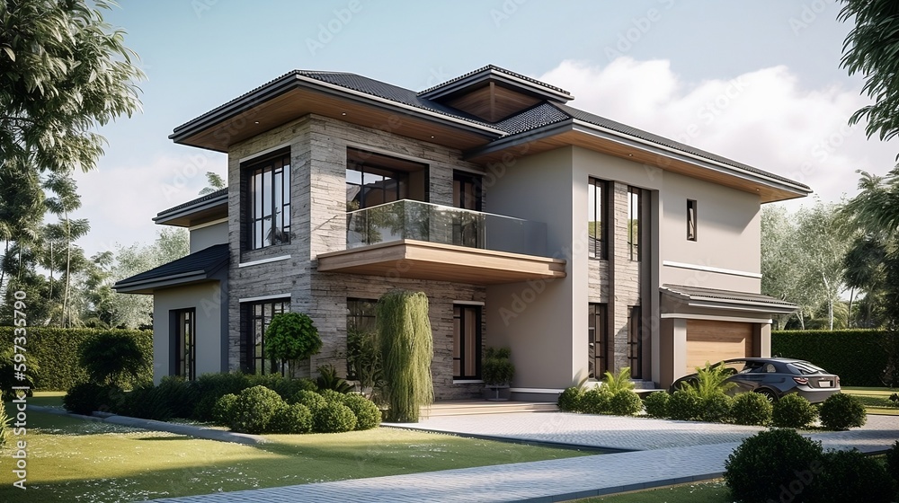 Fototapeta premium Dream beautiful house, architecture