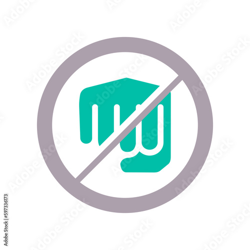 Stop Bullying flat icon for anti, hands and gestures, bully, violence, punch, prohibition, hand, harassment, bullying logo	