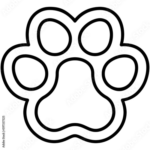 paw icon. animal footprint symbol. line icon vector stock