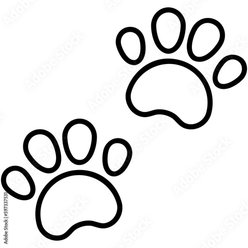 paw icon. animal footprint symbol. line icon vector stock