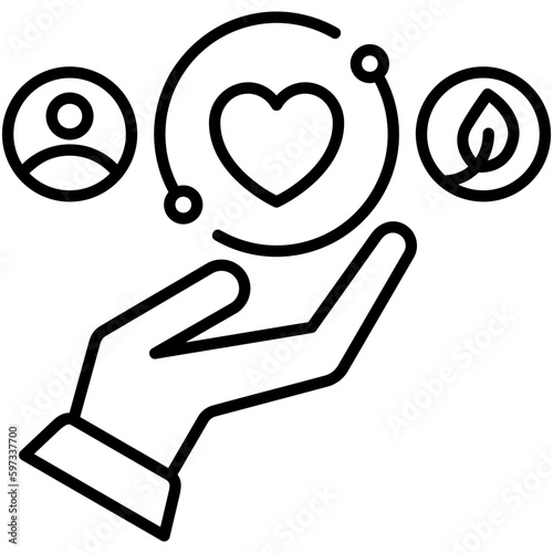 humanity icon. charity give back symbol. line icon vector stock