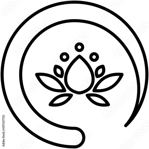 zen icon. meditating energy symbol. line icon vector stock