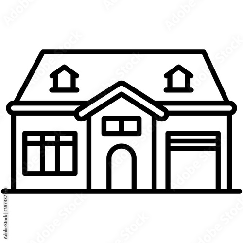 home icon. city building symbol. line icon vector stock