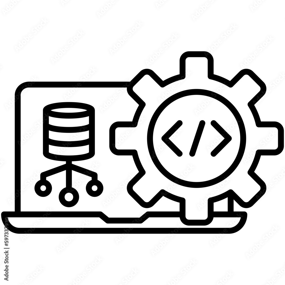 System analysis Icon. Database Software Symbol. Line Icon Vector Stock System analysis Icon. Database Software Symbol. Line Icon Vector Stock