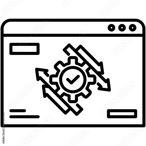 Automation software Icon. Data Center System Symbol. Line Icon Vector Stock