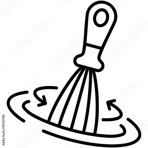 Whisk Icon. Kitchen Utensils Symbol. Line Icon Vector Stock