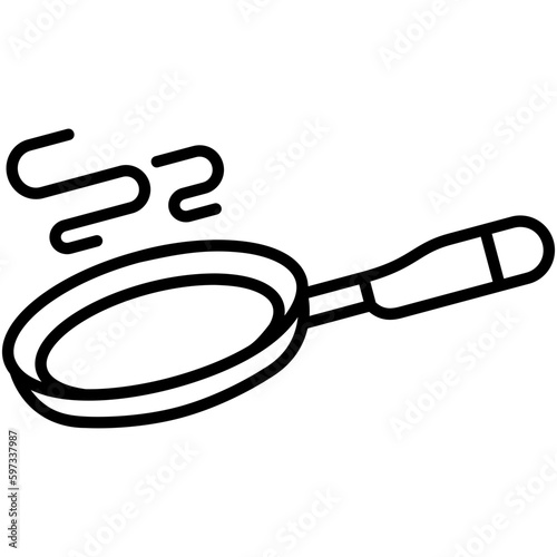 Frying pan Icon. Kitchen Utensils Symbol. Line Icon Vector Stock