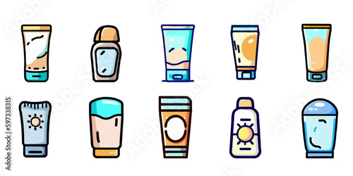 sunscreen vector set collection graphic clipart deesign