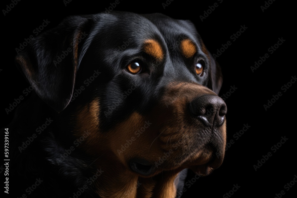 Portrait of a rottweiler dog breed