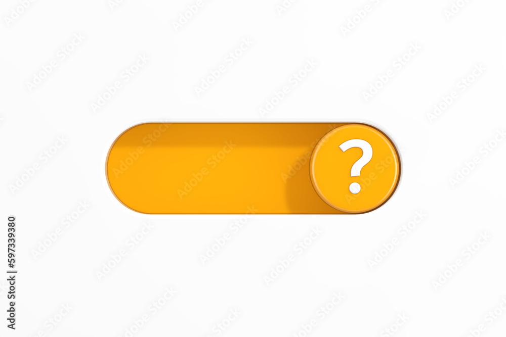 Yellow Toggle Switch Slider with Question Mark Icon. 3d Rendering Yellow Toggle Switch Slider with Question Mark Icon. 3d Rendering