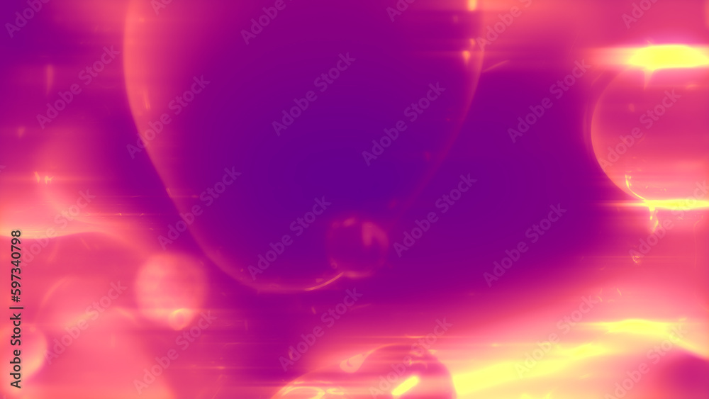 Obraz premium purple and orange lighting disco dance slight wax bubbles - abstract 3D rendering