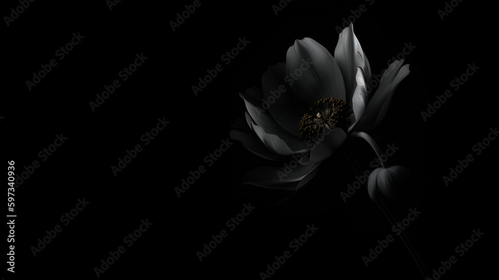 Obraz premium Black Flower Wallpaper images | Generative AI