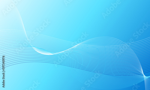 blue lines curve wave on soft gradient abstract background