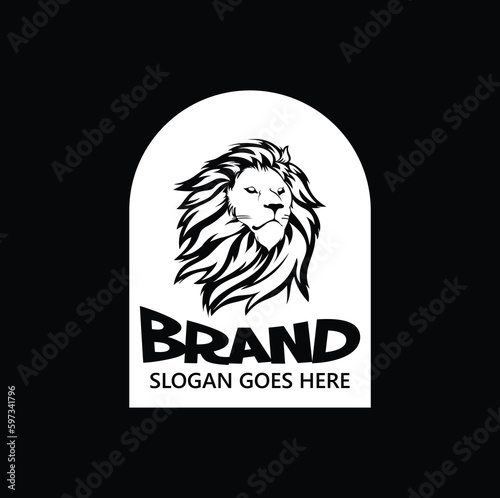 Fototapeta Naklejka Na Ścianę i Meble -  creative inpirational logo design with lion head icon for your brand or company