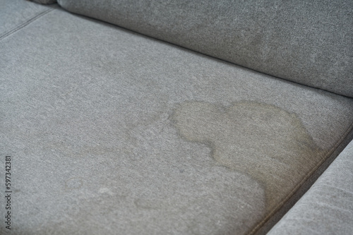 Obraz na płótnie Dirty, stain, blot , fleck of water on the fabric, textile sofa