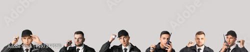 Collage of male security gu...